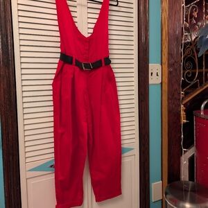 1980s Red Women's Jumpsuit